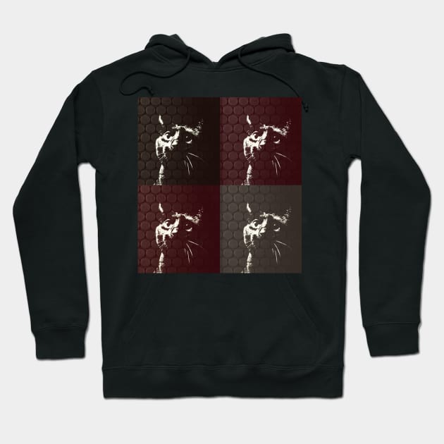 Black Cat Quad Hoodie by Kenen's Designs